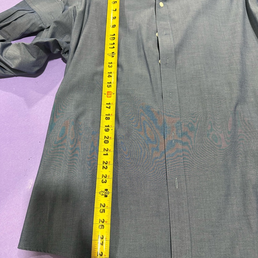 Buttoned Down Blue Spread Collar Long-Sleeve Dress Shirt - Picture 5 of 7